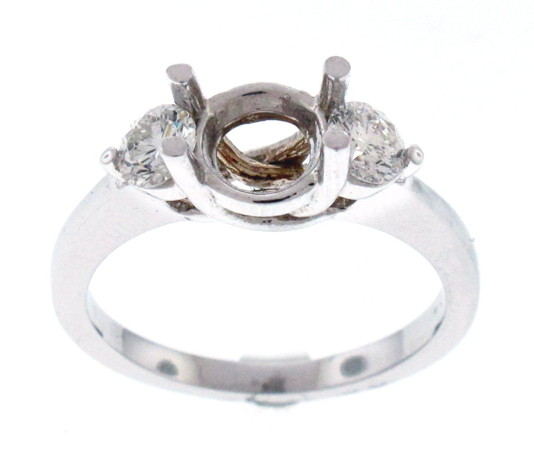 14kt White Gold Diamond Semi Mount