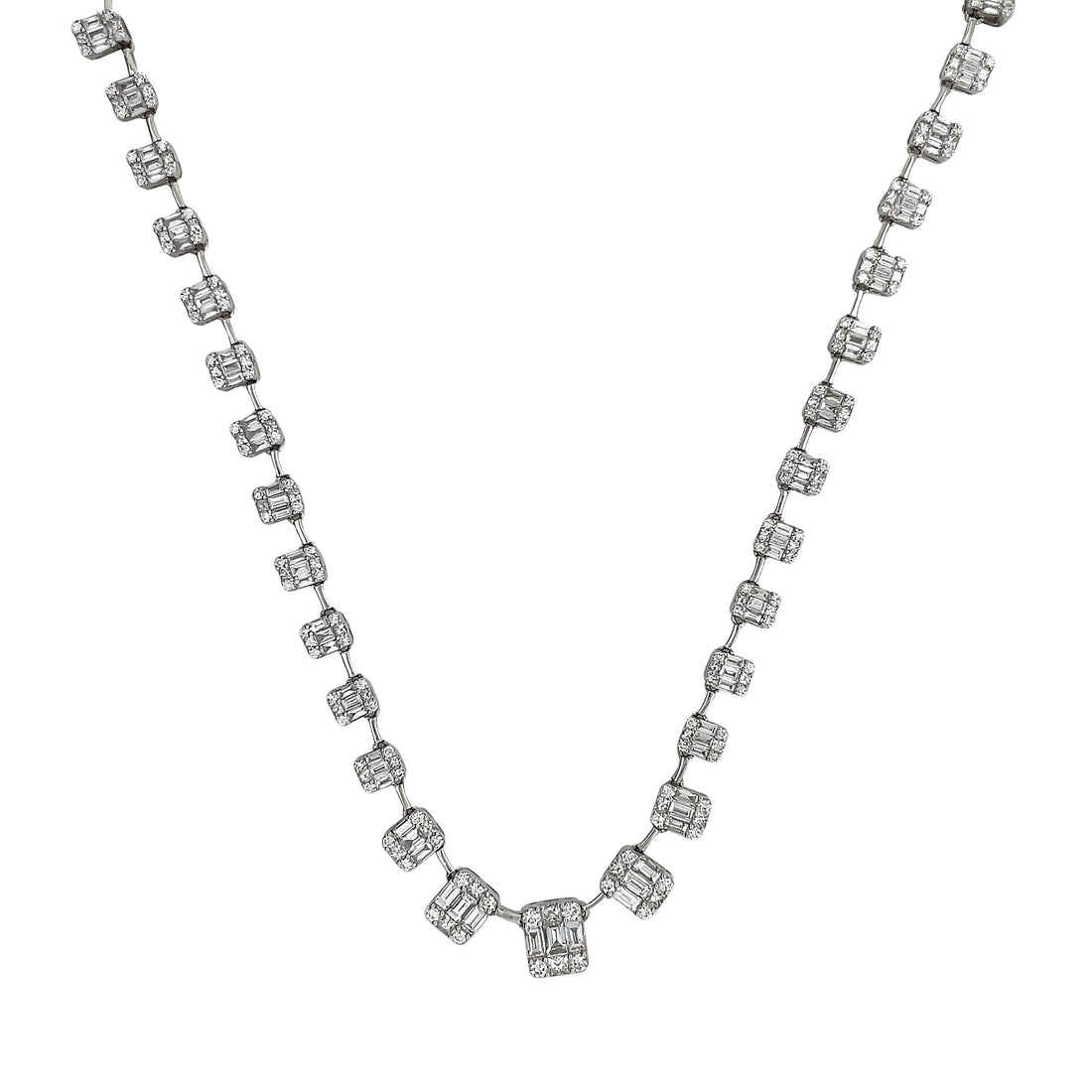 18kt White Gold Diamond Tennis Necklace
