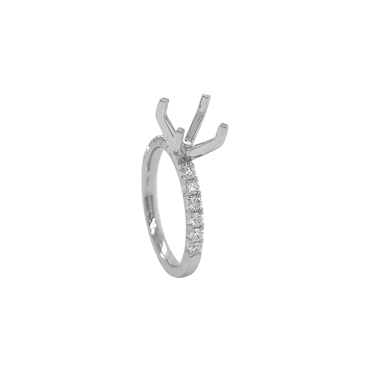 18kt White Gold Diamond Semi-mount