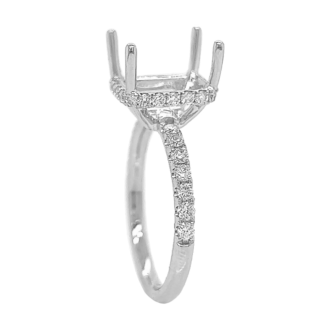 18kt White Gold Diamond Semi Mount
