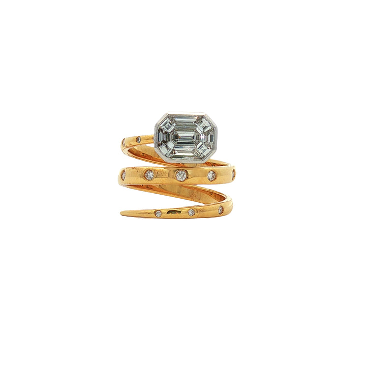 18kt Yellow And White Gold Diamond Ring