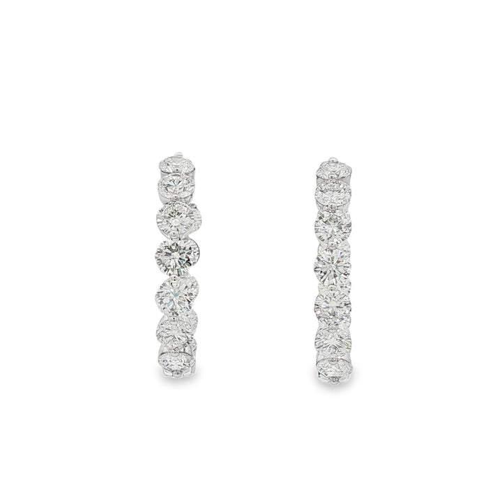 14kt White Gold Lab Diamond Hoops
