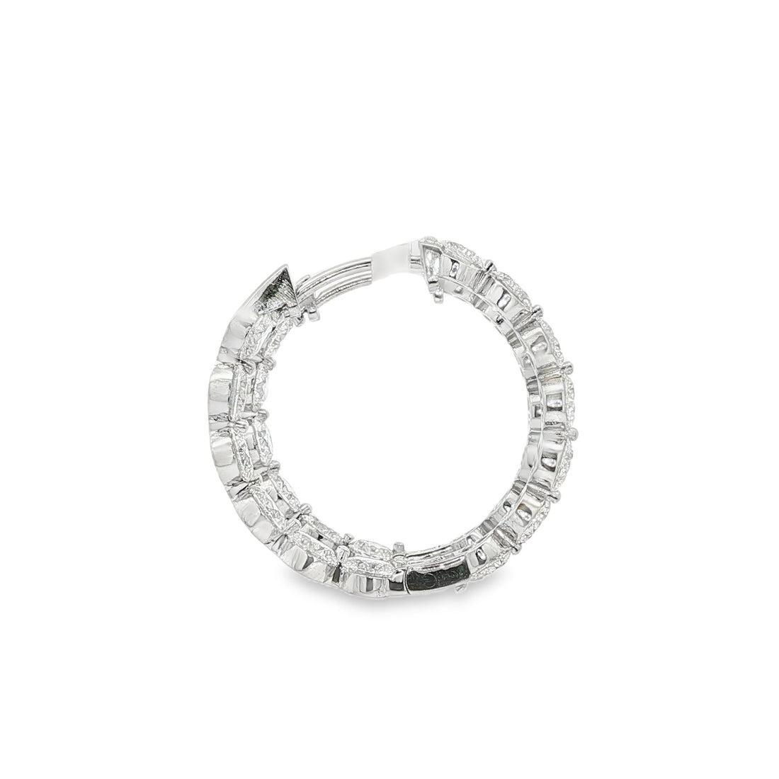 14kt White Gold Lab Diamond Hoops
