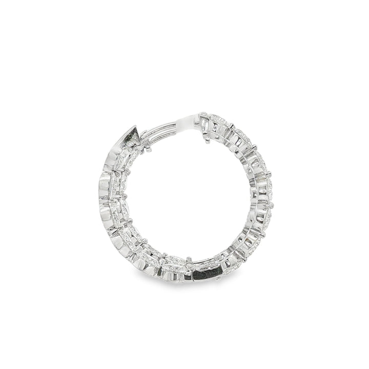 14kt White Gold Lab Diamond Hoops