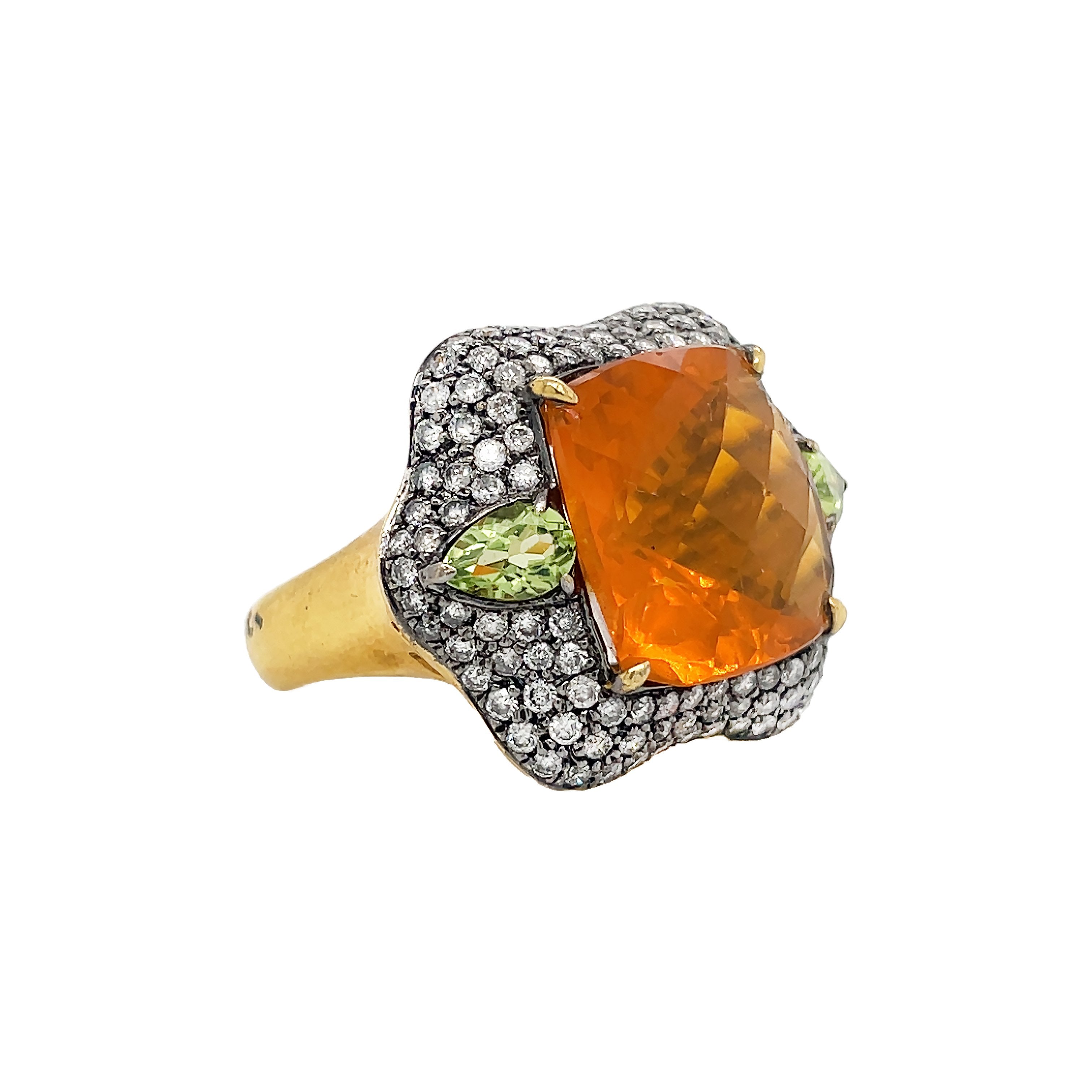 18kt Yellow and Black Gold Opal Ring