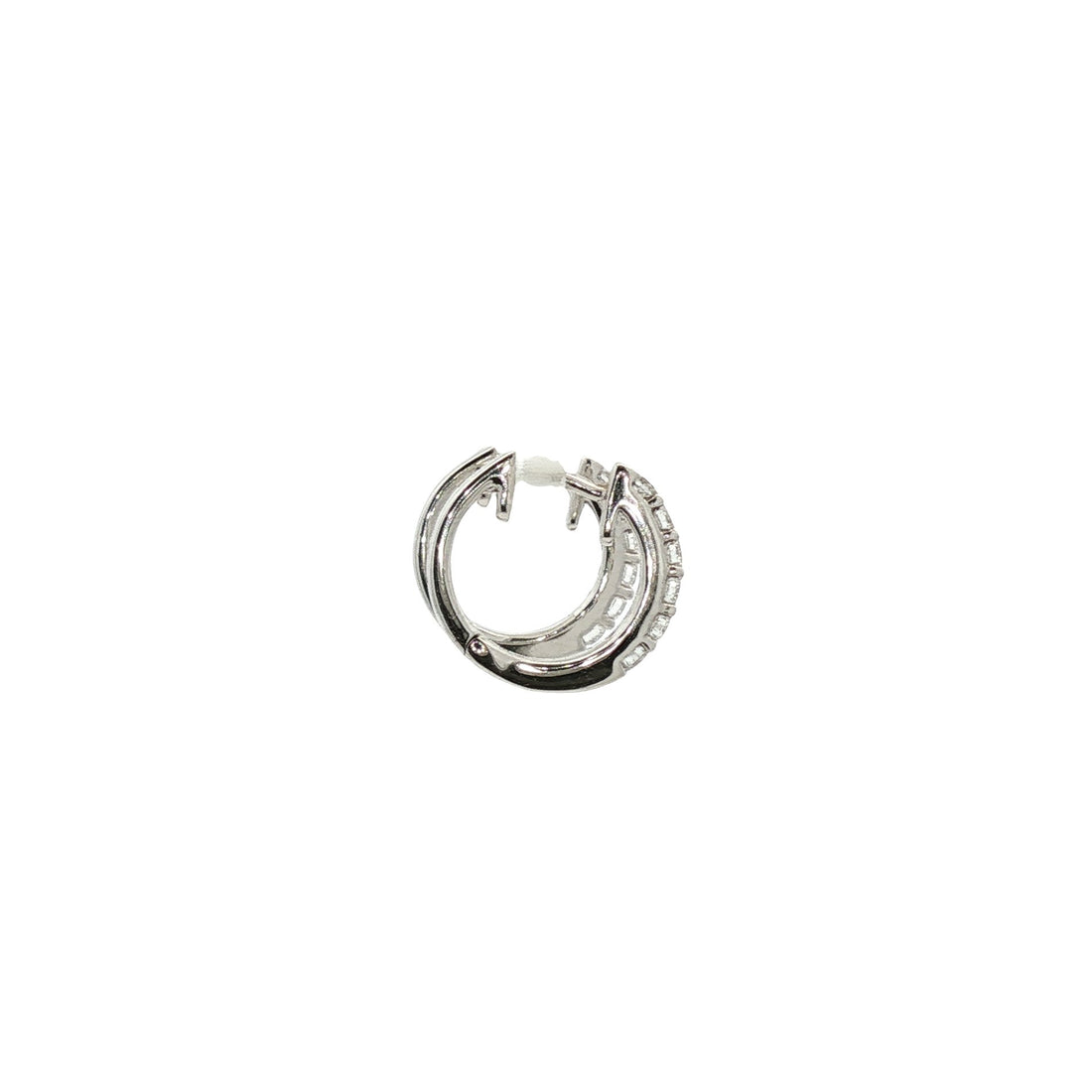 18kt White Gold Diamond Huggie Earrings