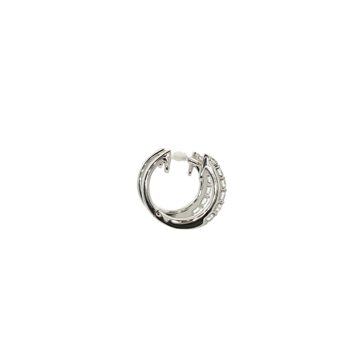 18kt White Gold Diamond Huggie Earrings