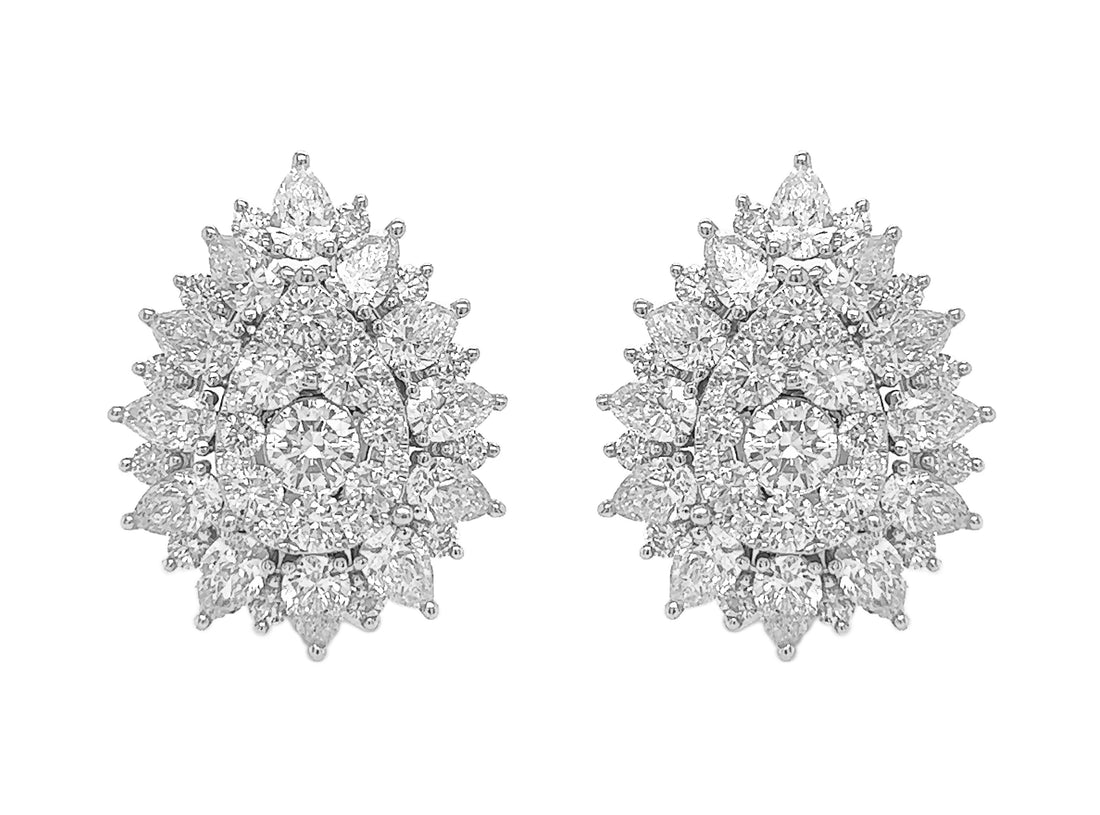 18kt White Gold Diamond Earrings