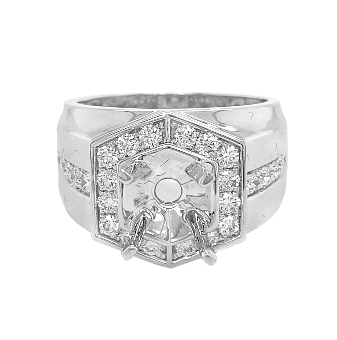 18kt White Gold Diamond Semi Mount