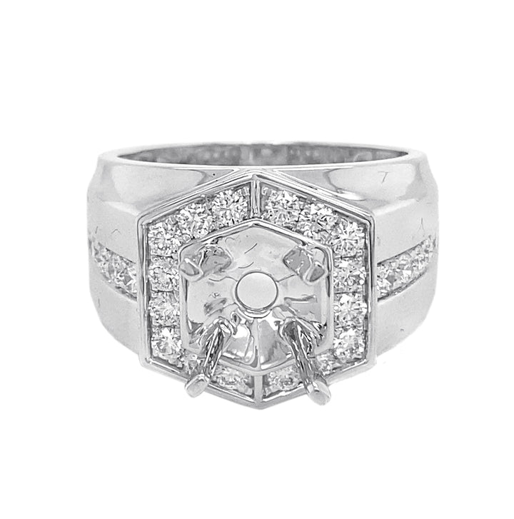 18kt White Gold Diamond Semi Mount