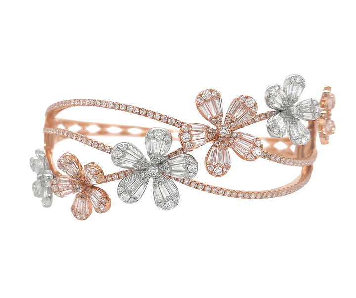 18kt Rose And White Gold Diamond Bangle