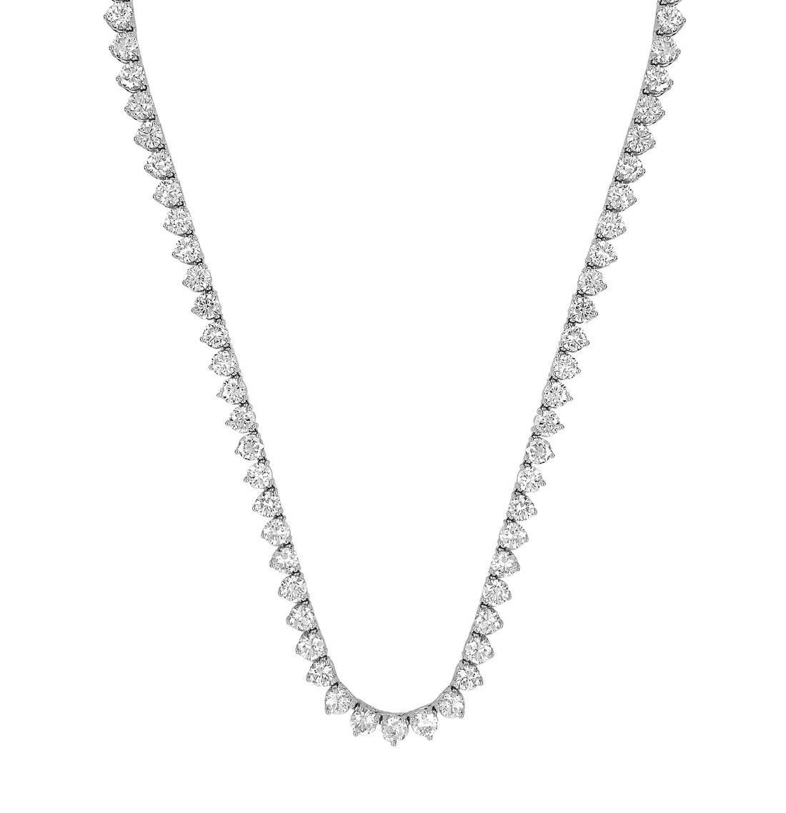 18kt White Gold Diamond Tennis Necklace.