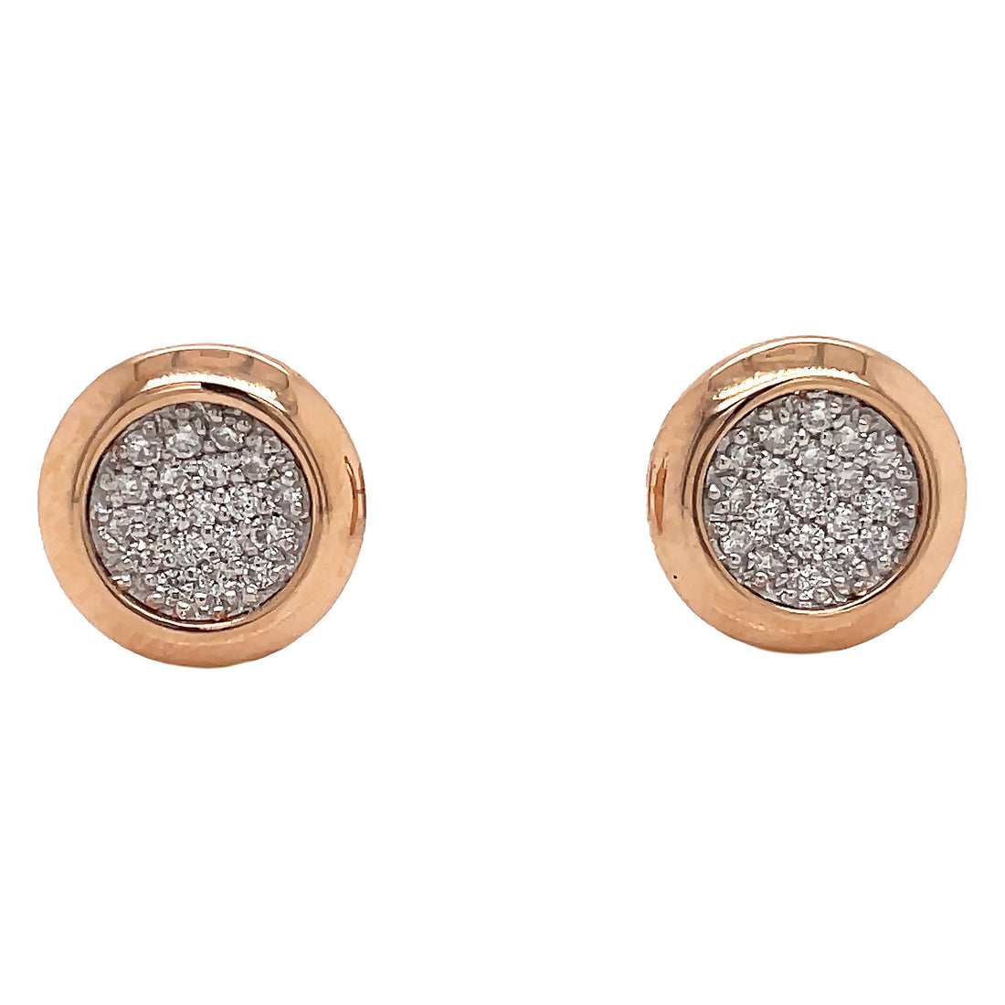 18kt Rose Gold Diamond Earrings.