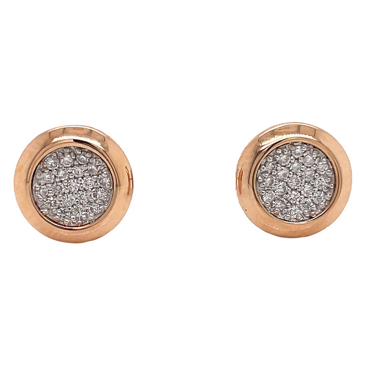 18kt Rose Gold Diamond Earrings.