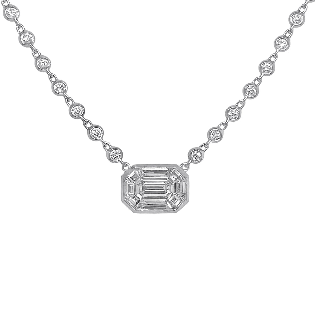 18kt White Gold Diamonds-by-the-inch Necklace