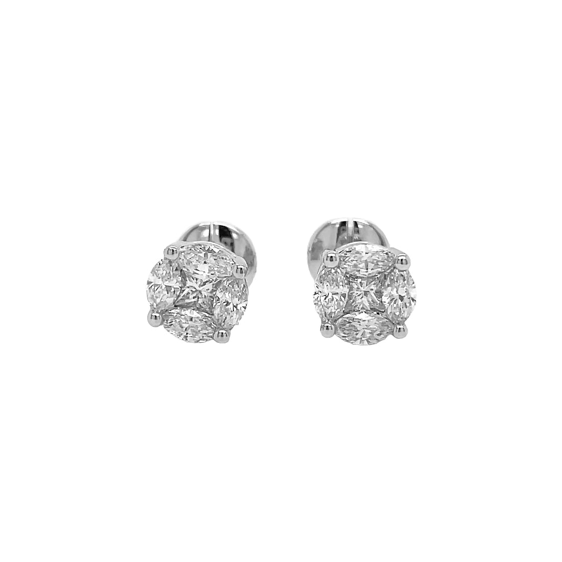 18Kt White Gold Daimond Studs