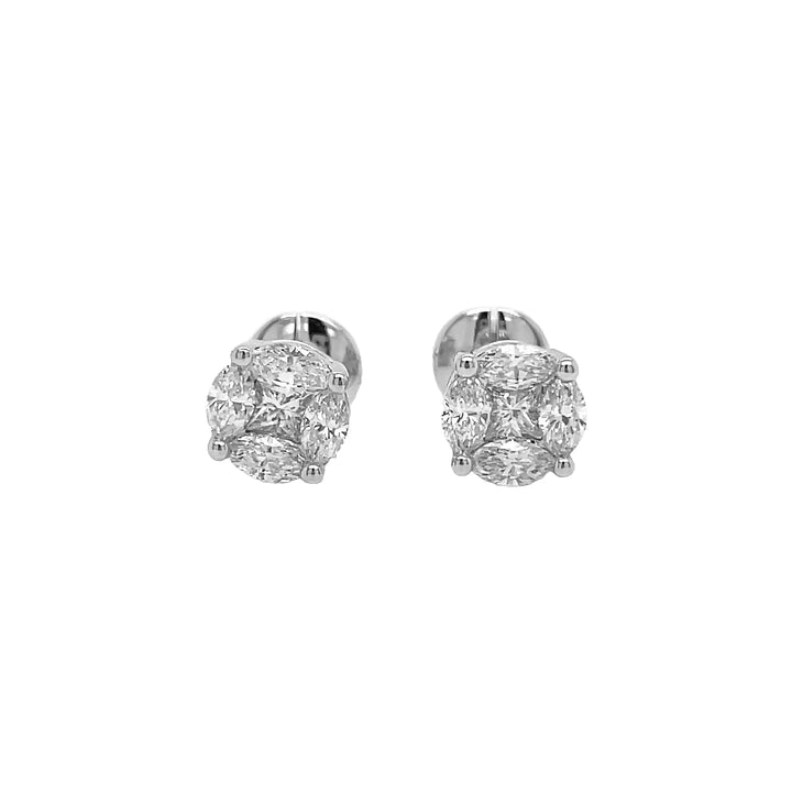 18Kt White Gold Daimond Studs