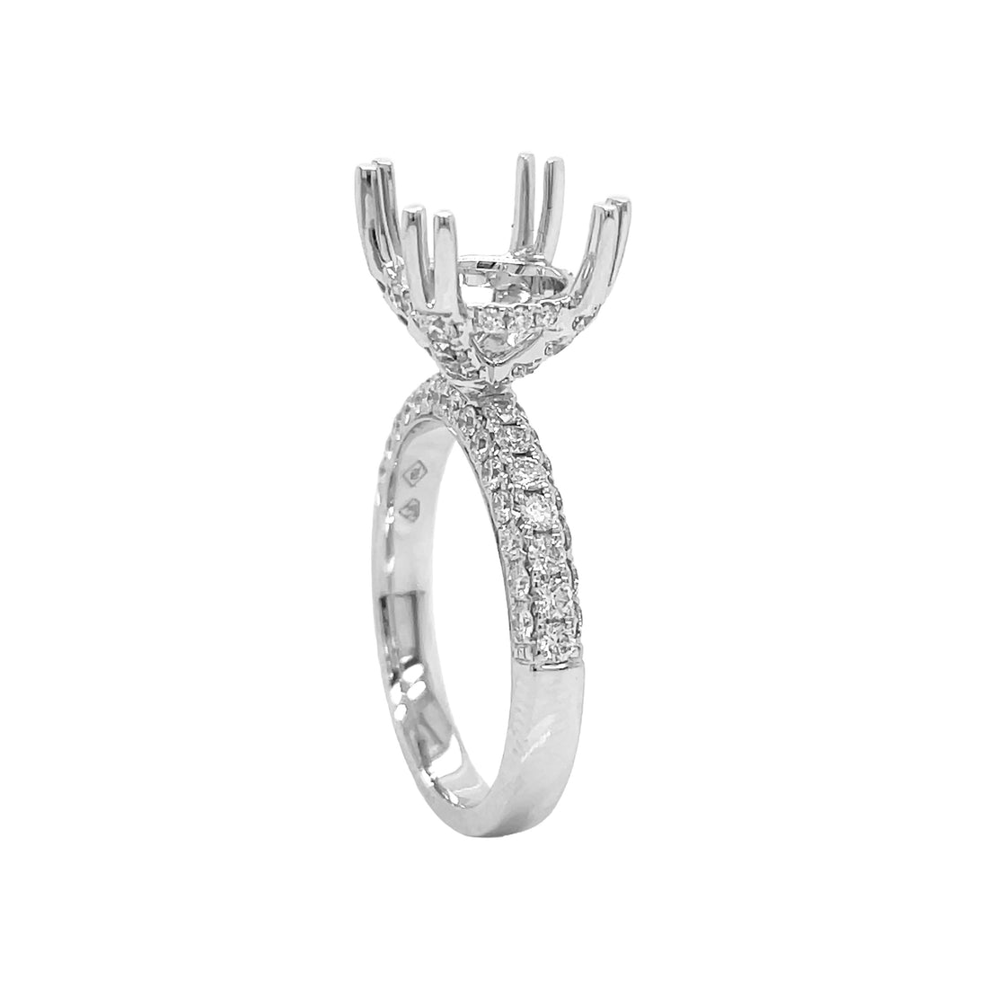 18kt White Gold Diamond Semi-mount
