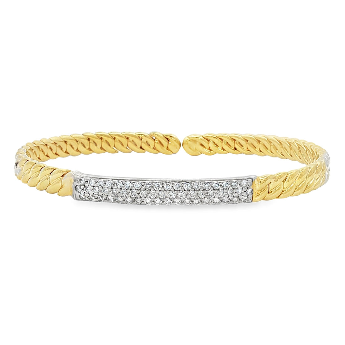 14kt Yellow Gold Diamond Bangle