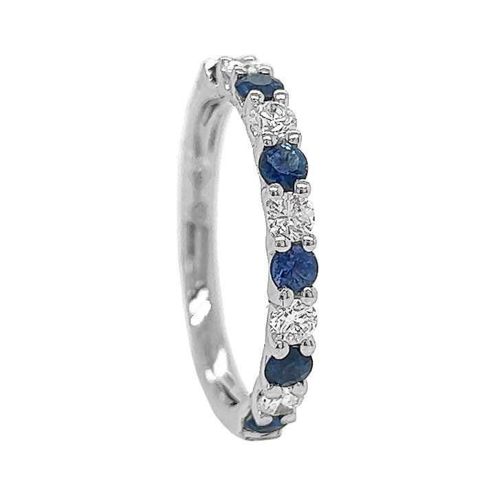 18kt White Gold Diamond and Sapphire Band