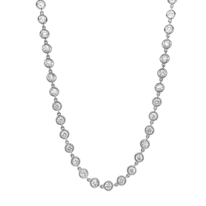 18kt White Gold Diamonds-By-The-Inch Necklace