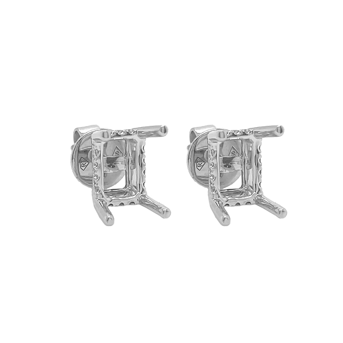 18kt White Gold Diamond Earring Mounting