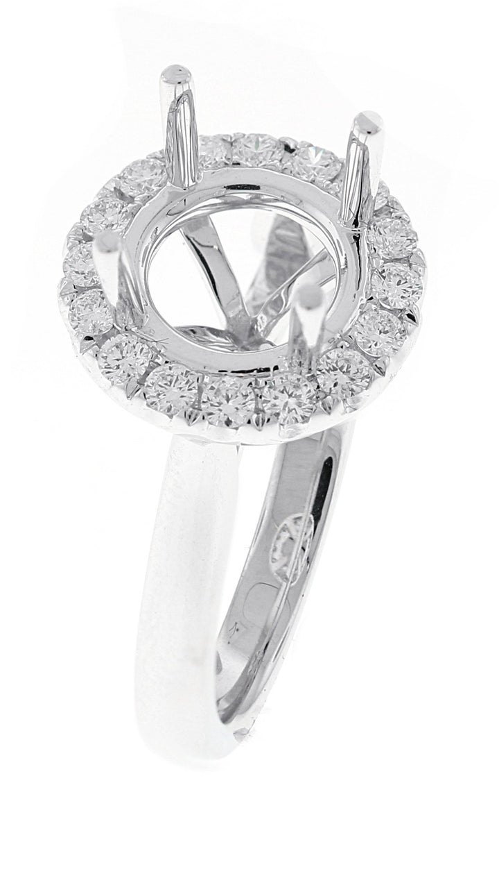 18kt White Gold Diamond Semi Mount