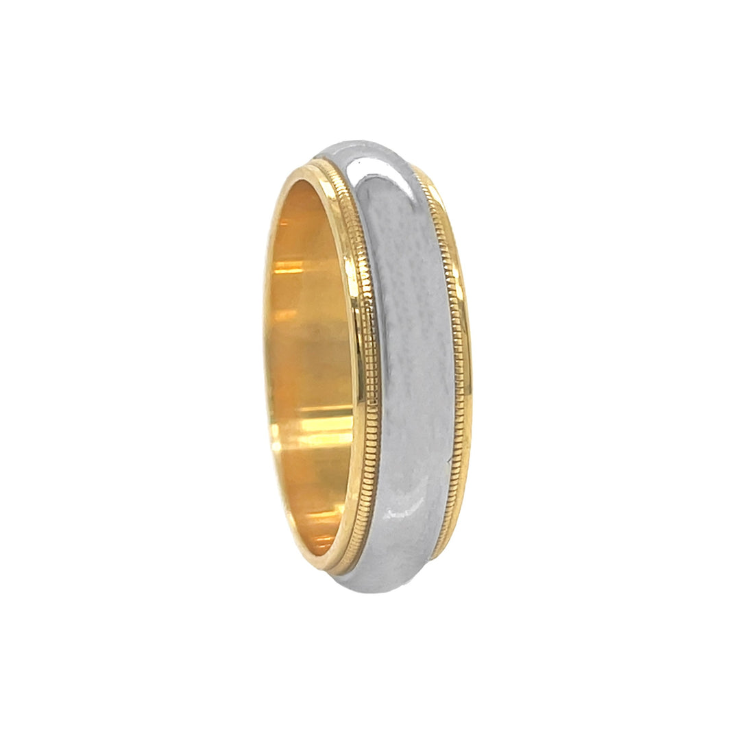 18kt Yellow Gold Platinum Band