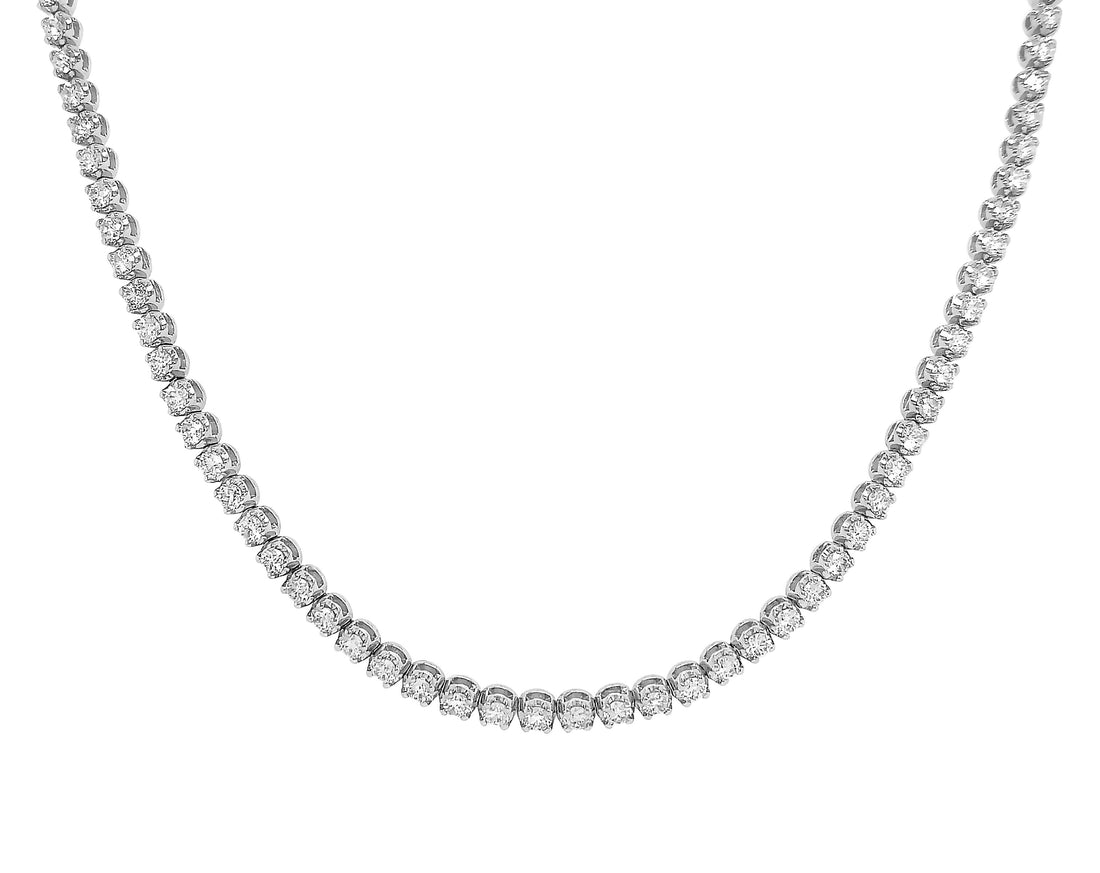 18Kt White Gold Diamond Tennis Necklace