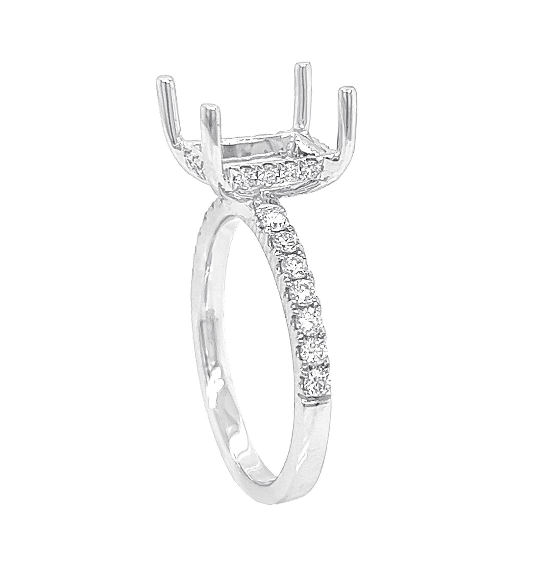 18kt White Gold Diamond Semi Mount