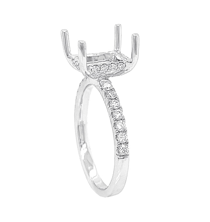 18kt White Gold Diamond Semi Mount