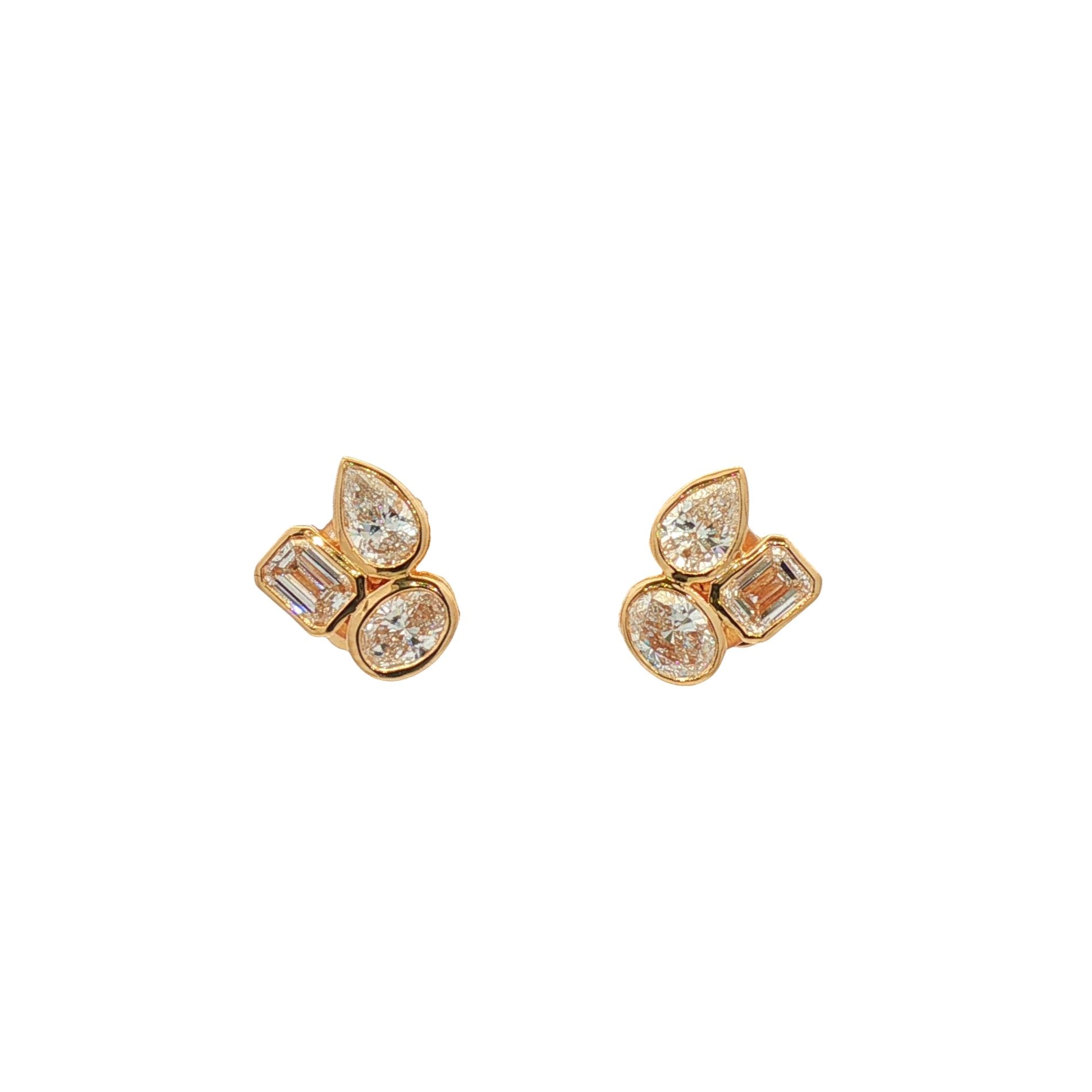 18kt Yellow Gold Lab Diamond Earrings