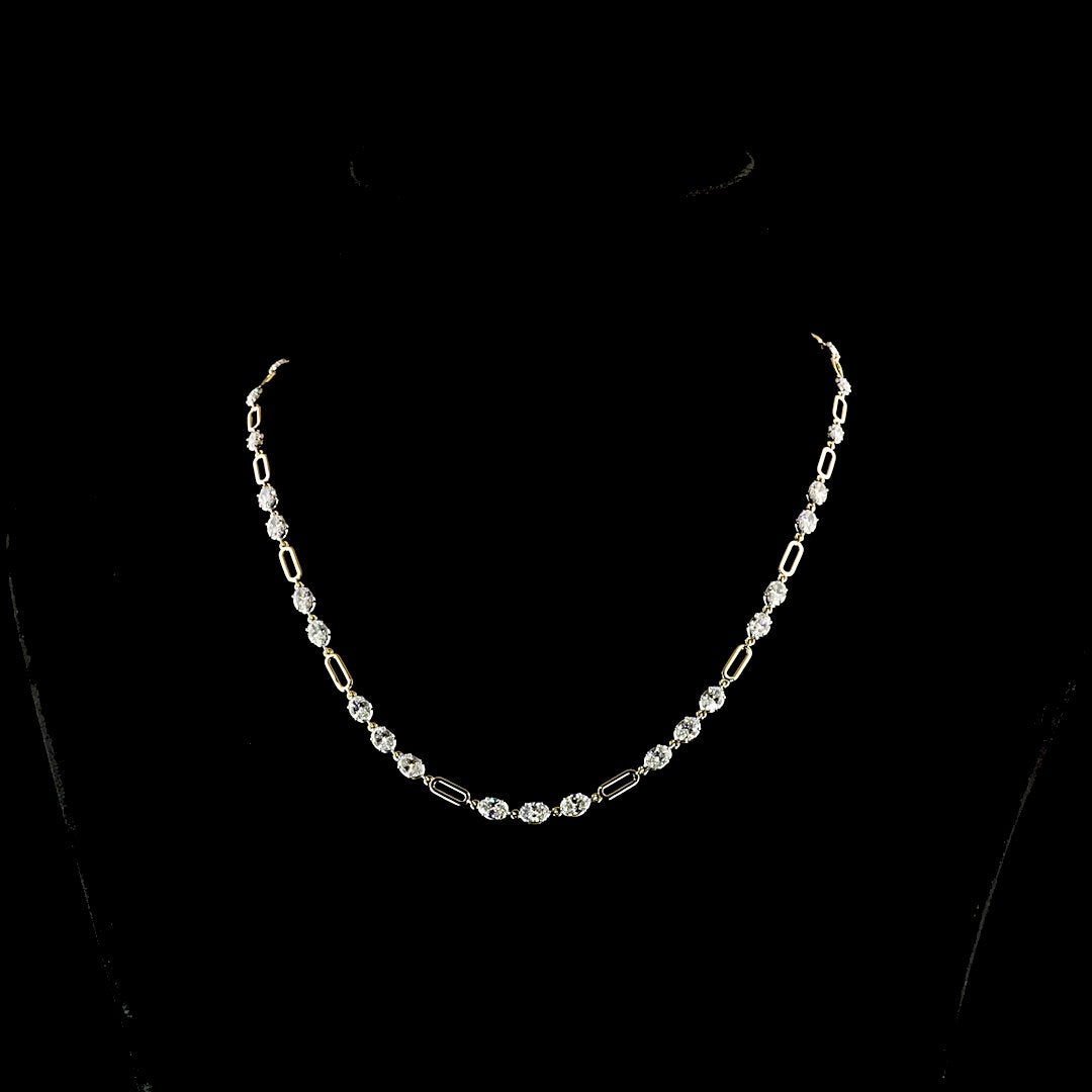 14kt Yellow And White Gold Lab Diamond Necklace