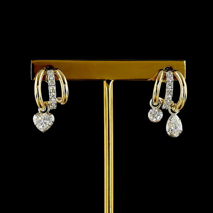14kt Yellow And White Gold Lab Diamond Earrings