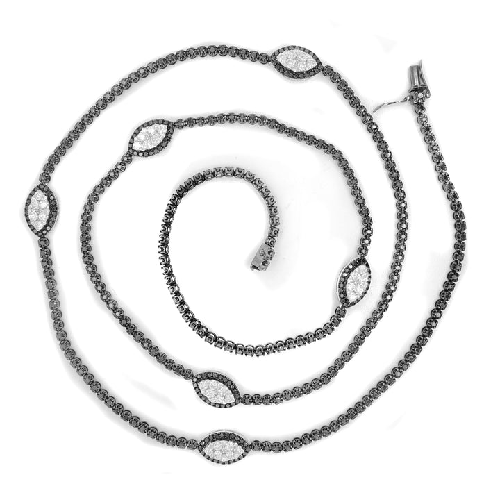 18kt Black Gold Black Diamond Necklace