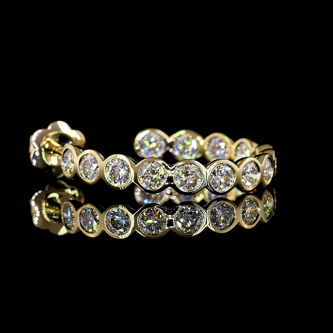 14kt Yellow Gold Lab Diamond Hoops