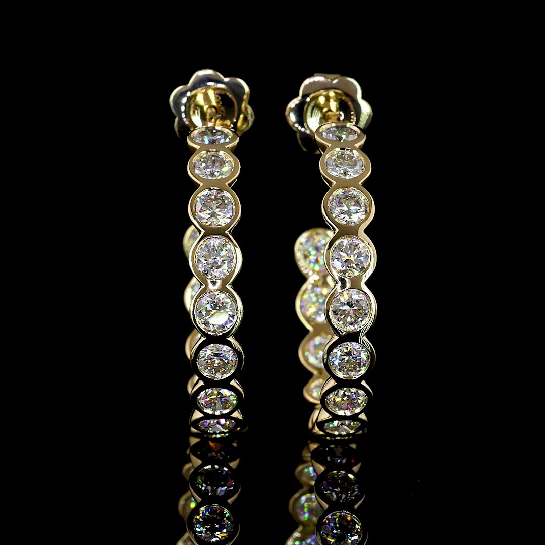 14kt Yellow Gold Lab Diamond Hoops