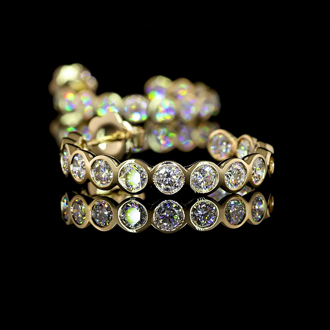 14kt Yellow Gold Lab Diamond Hoops