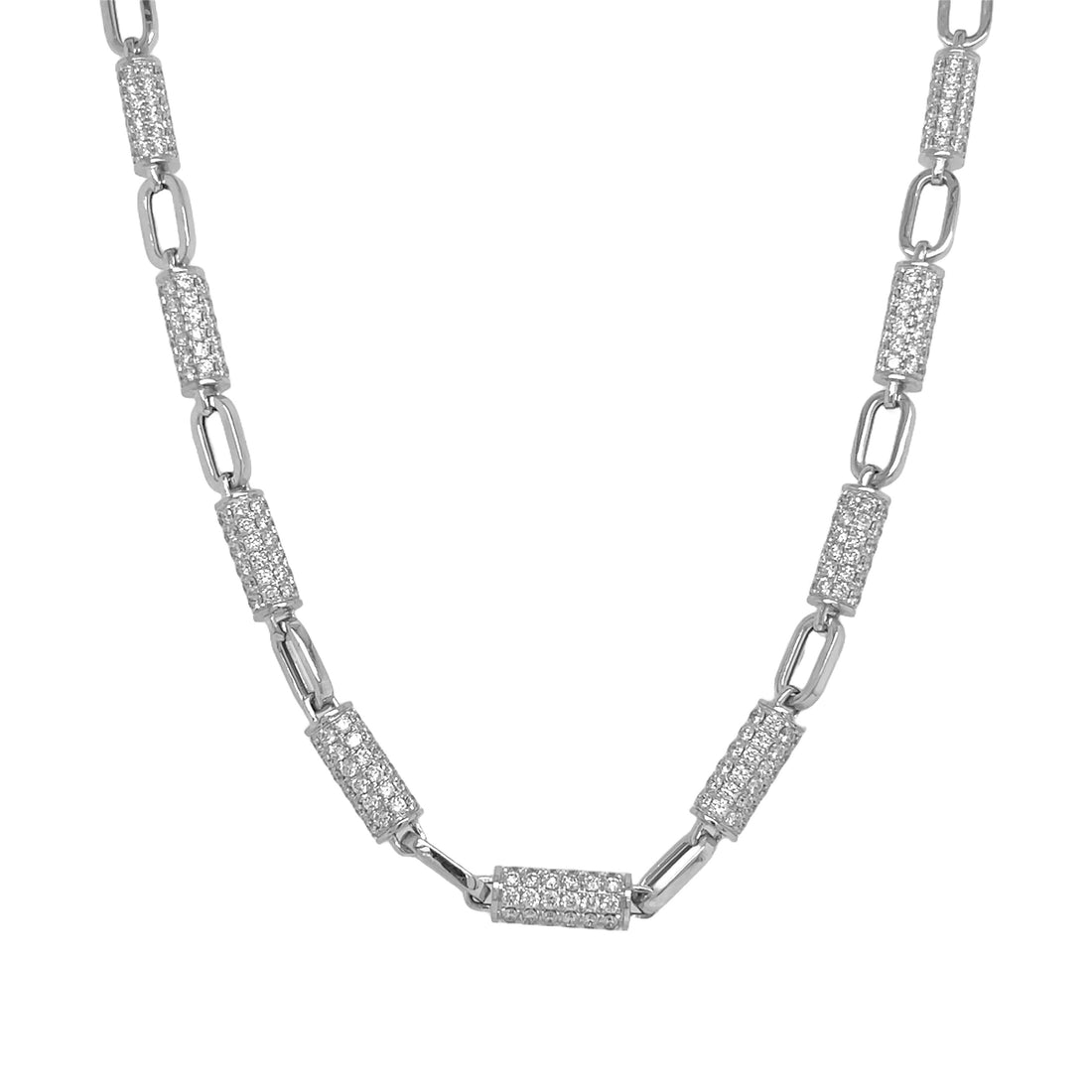 18kt White Gold Diamond Link Necklace