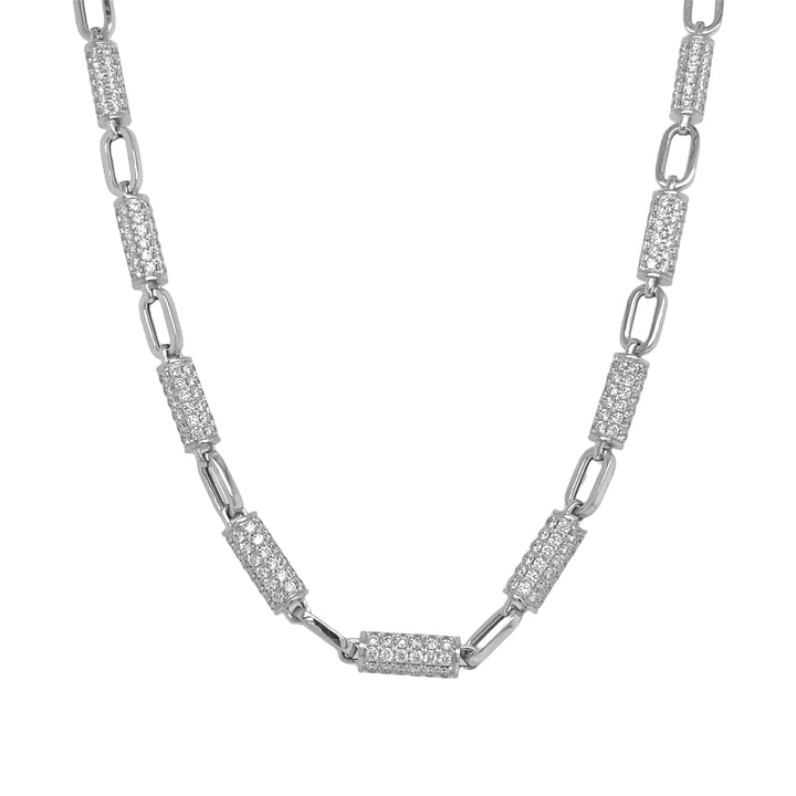 18kt White Gold Diamond Link Necklace
