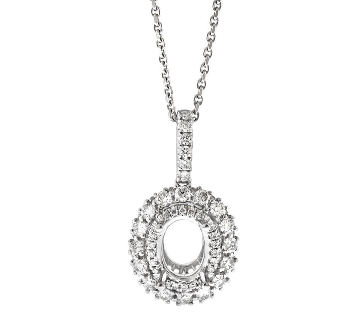14kt White Gold Diamond Pendant Mounting