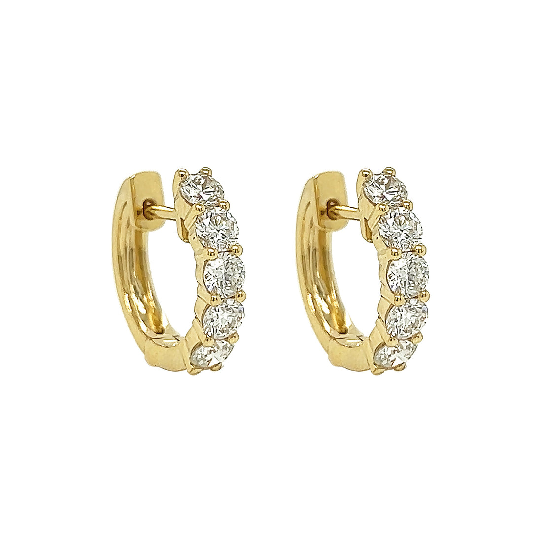 18kt Yellow Gold Diamond Huggie Earrings