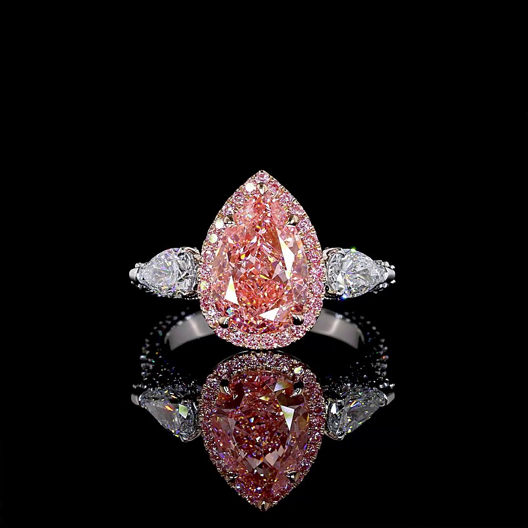 14kt White And Rose Gold Lab Diamond Ring