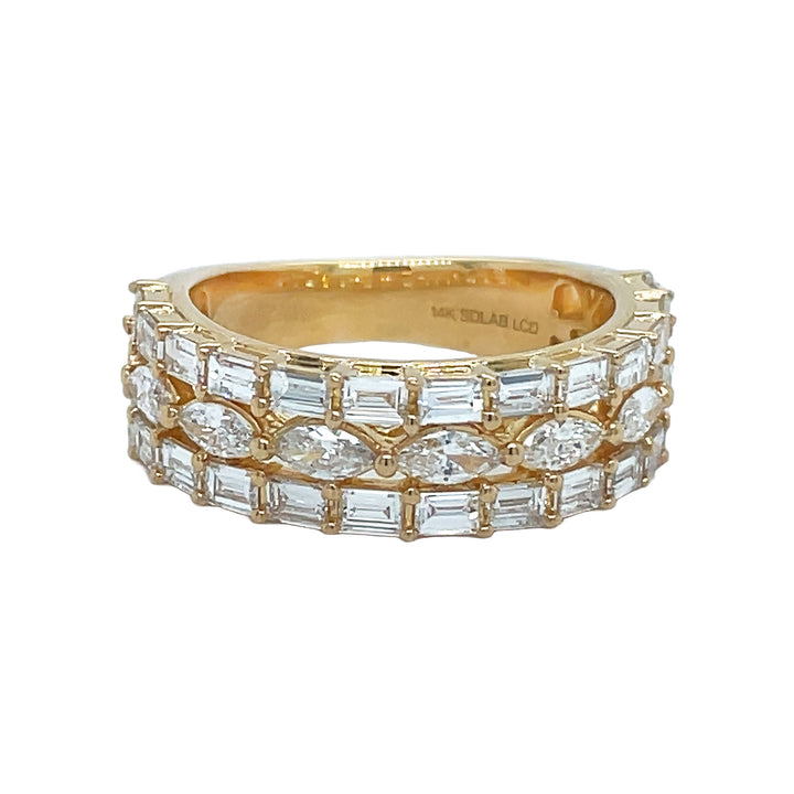 14Kt Yellow Gold Diamond Half-way Band