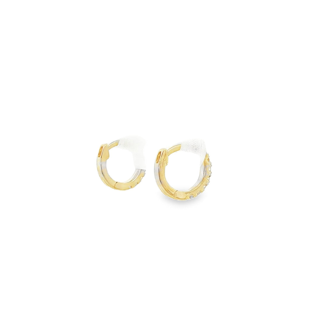 14kt Yellow Gold Diamond Huggie Earrings
