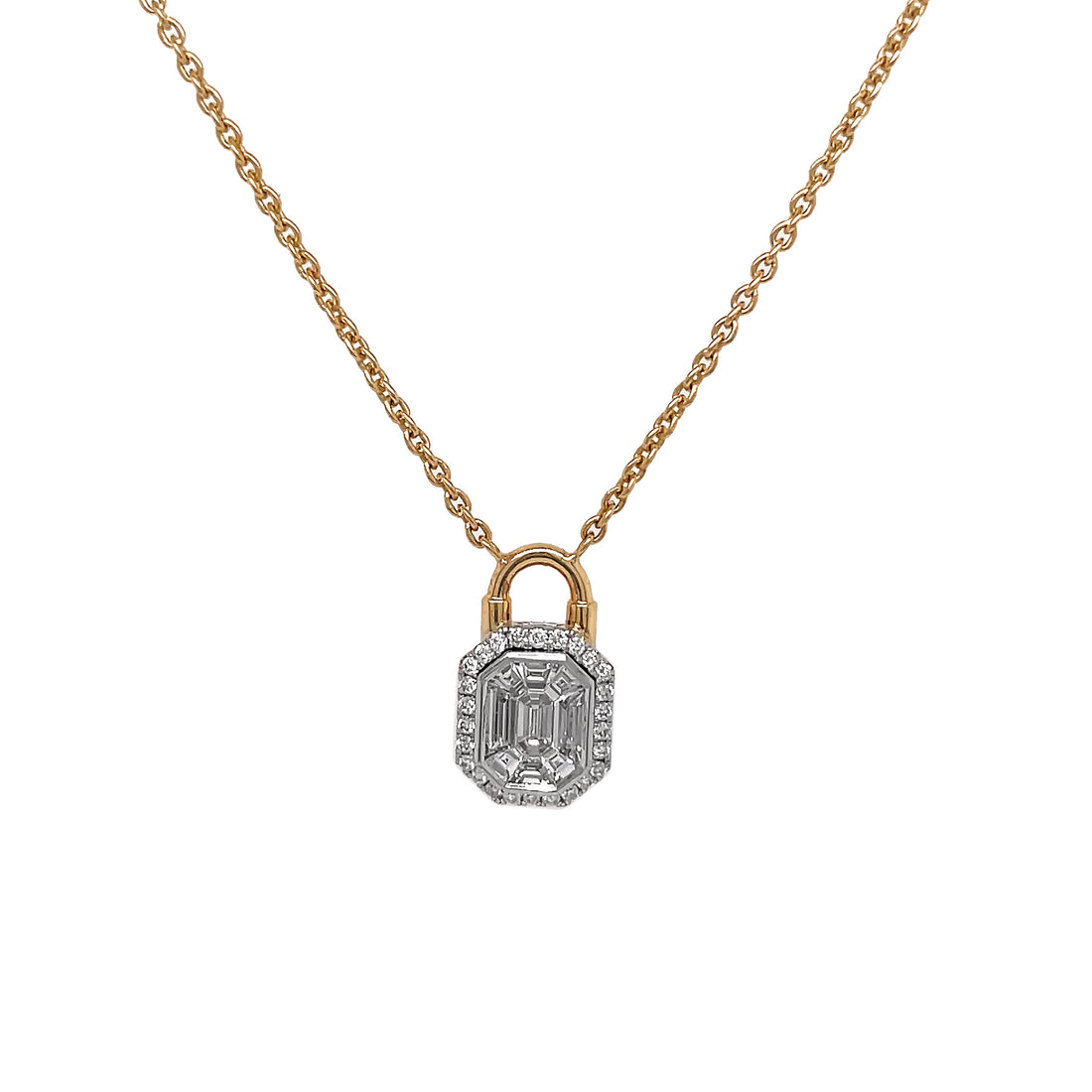 18kt Yellow and White Gold Diamond Pendant.