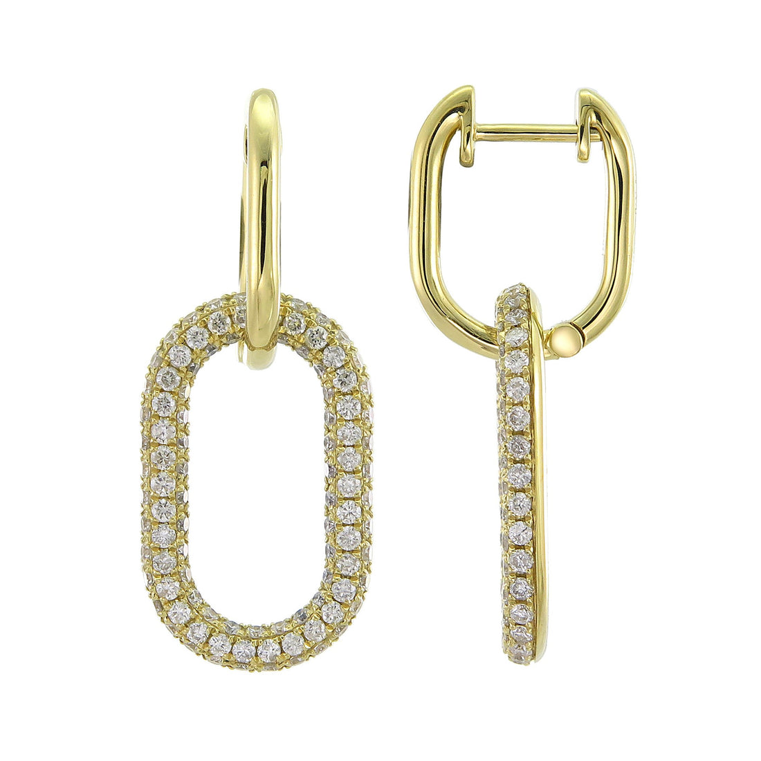 18kt Yellow Gold Diamond Dangling Earrings