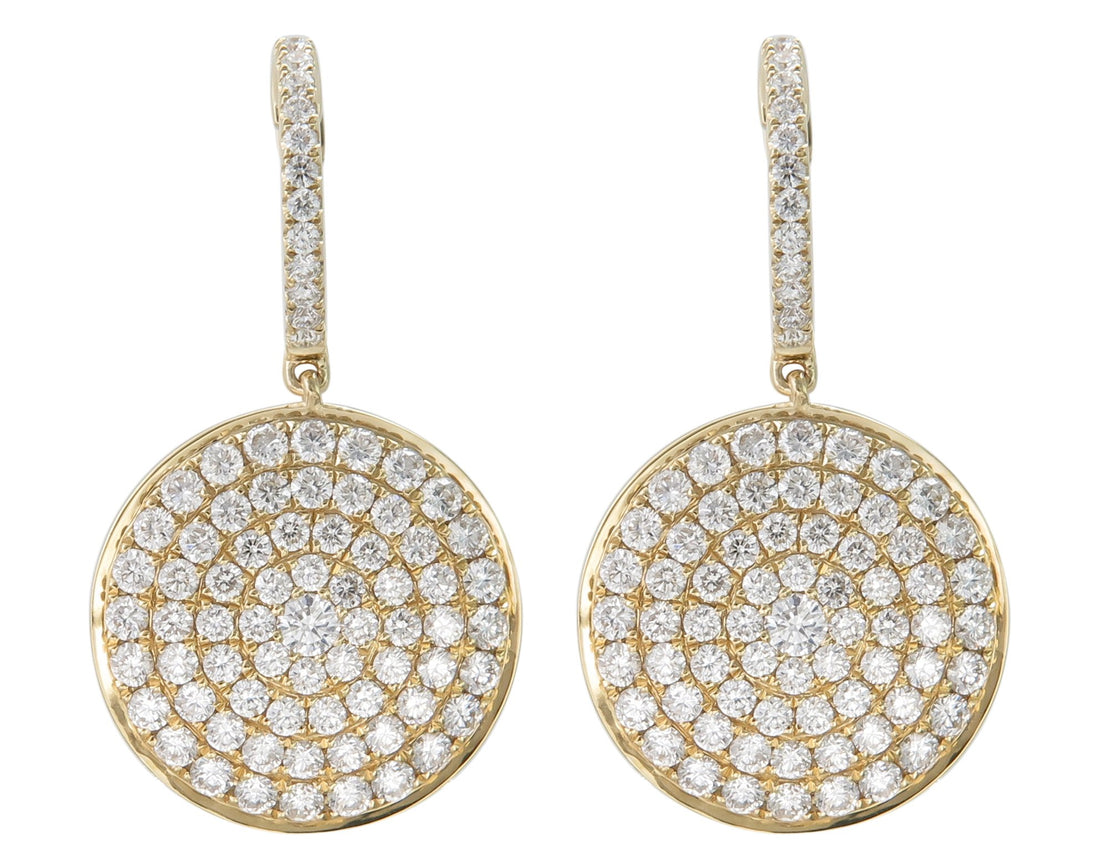 18kt Yellow Gold Diamond Dangling Earrings
