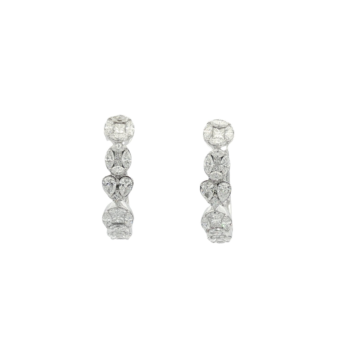 18kt White Gold Diamond Huggie Earrings