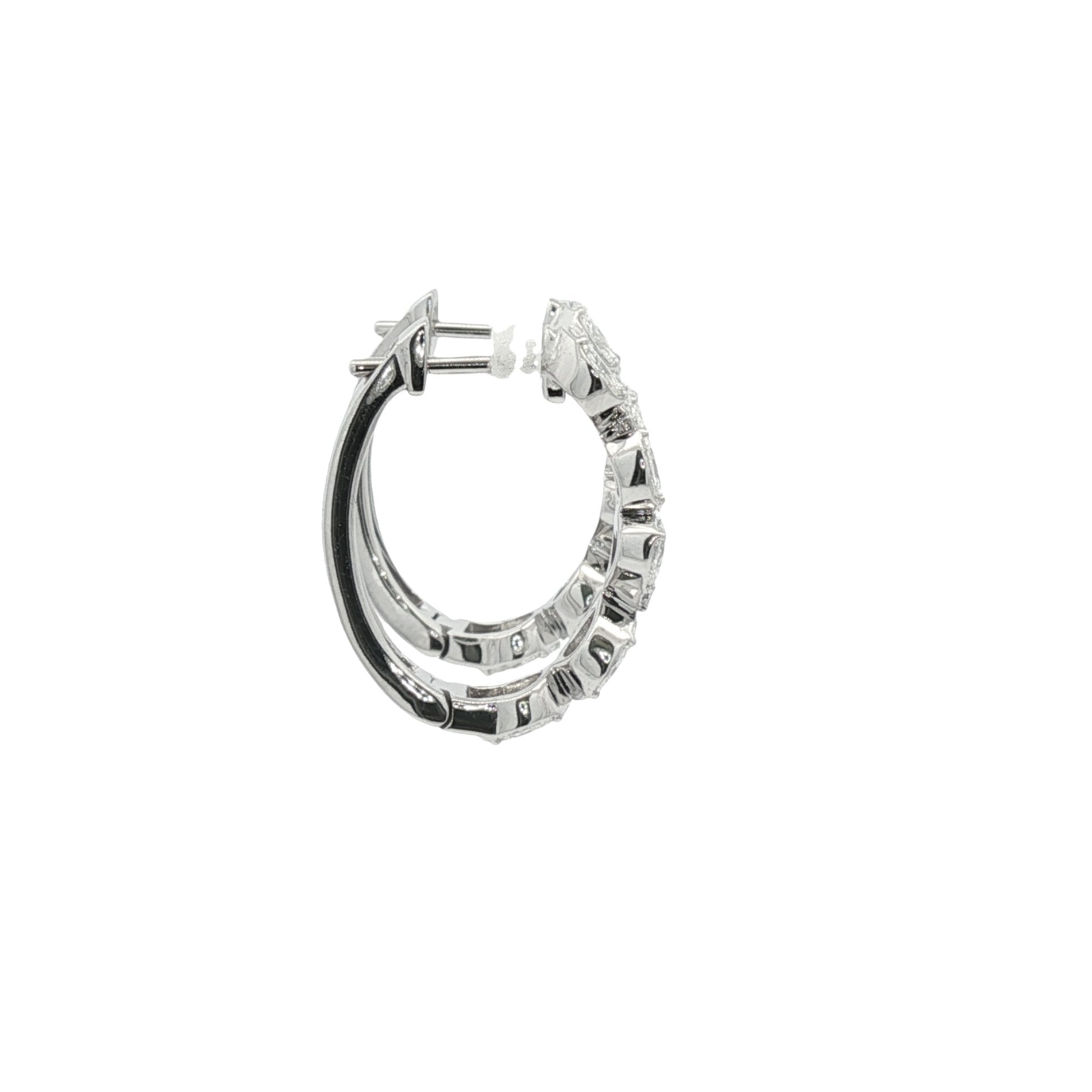 18kt White Gold Diamond Huggie Earrings